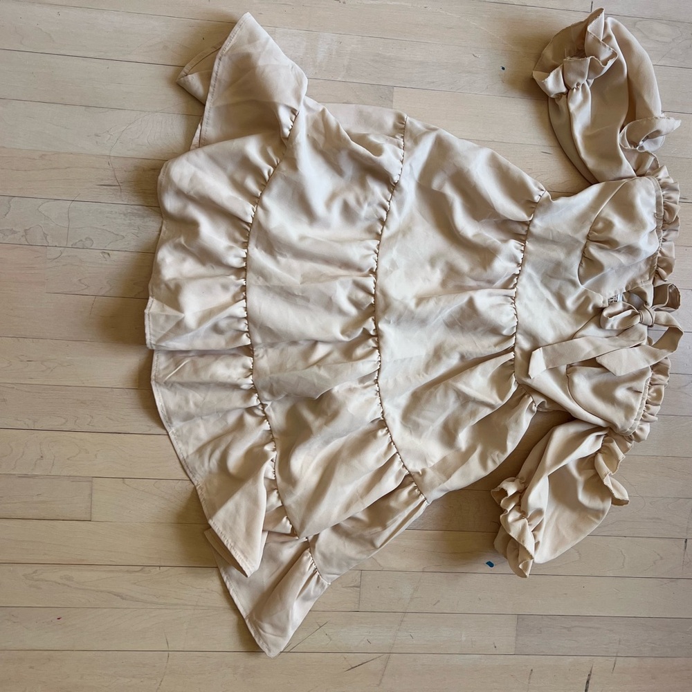 Elegant Cream Off-Shoulder Milkmaid Dress